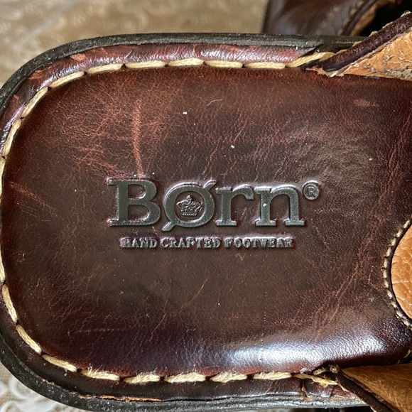 BORN choc. brown sz 8 (39) platform slide shoes, heel 2 1/2” high. $17 - Picture 4 of 8